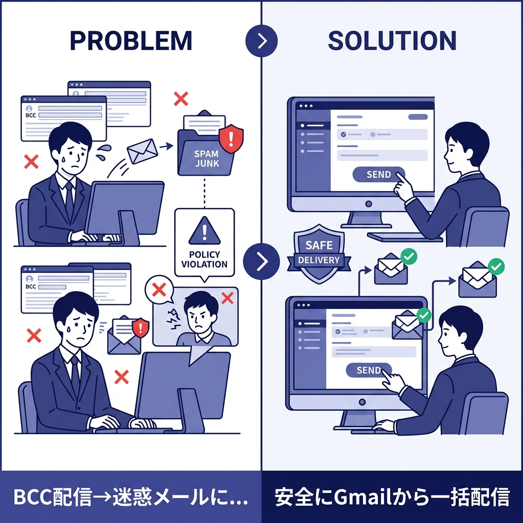 BCCでメール配信して
迷惑メールになっていませんか?